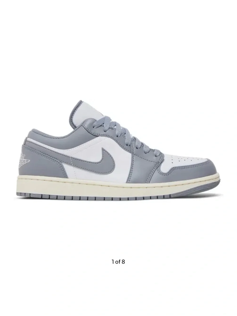 Nike Air Jordan 1 Low Men's Sneakers - White & Grey